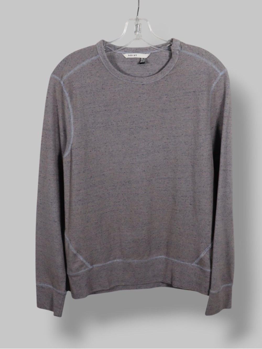 Horst Long Sleeve Shirt Small Gray Lightweight Crewneck Minimalist